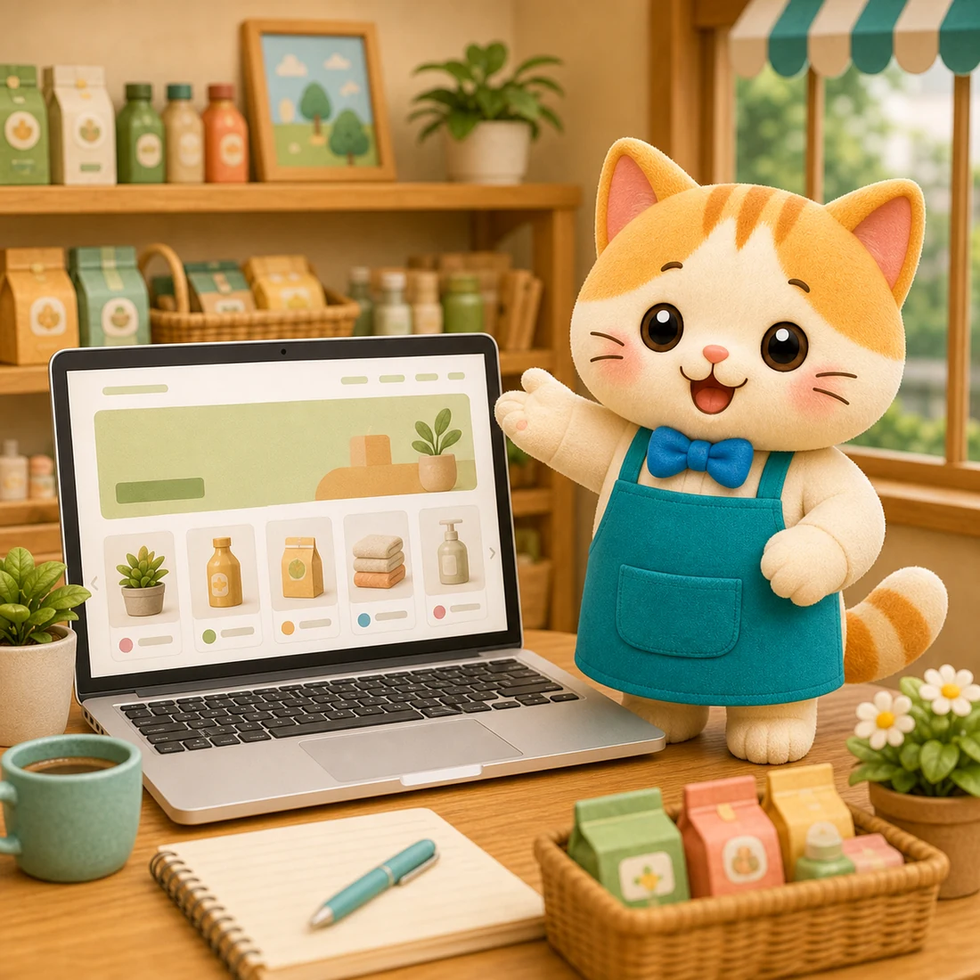 Webサイトで使うねこのキャラクターイラスト